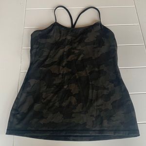 Lululemon Power Y Tank Everlux. Camo Dark Olive colour. Brand new